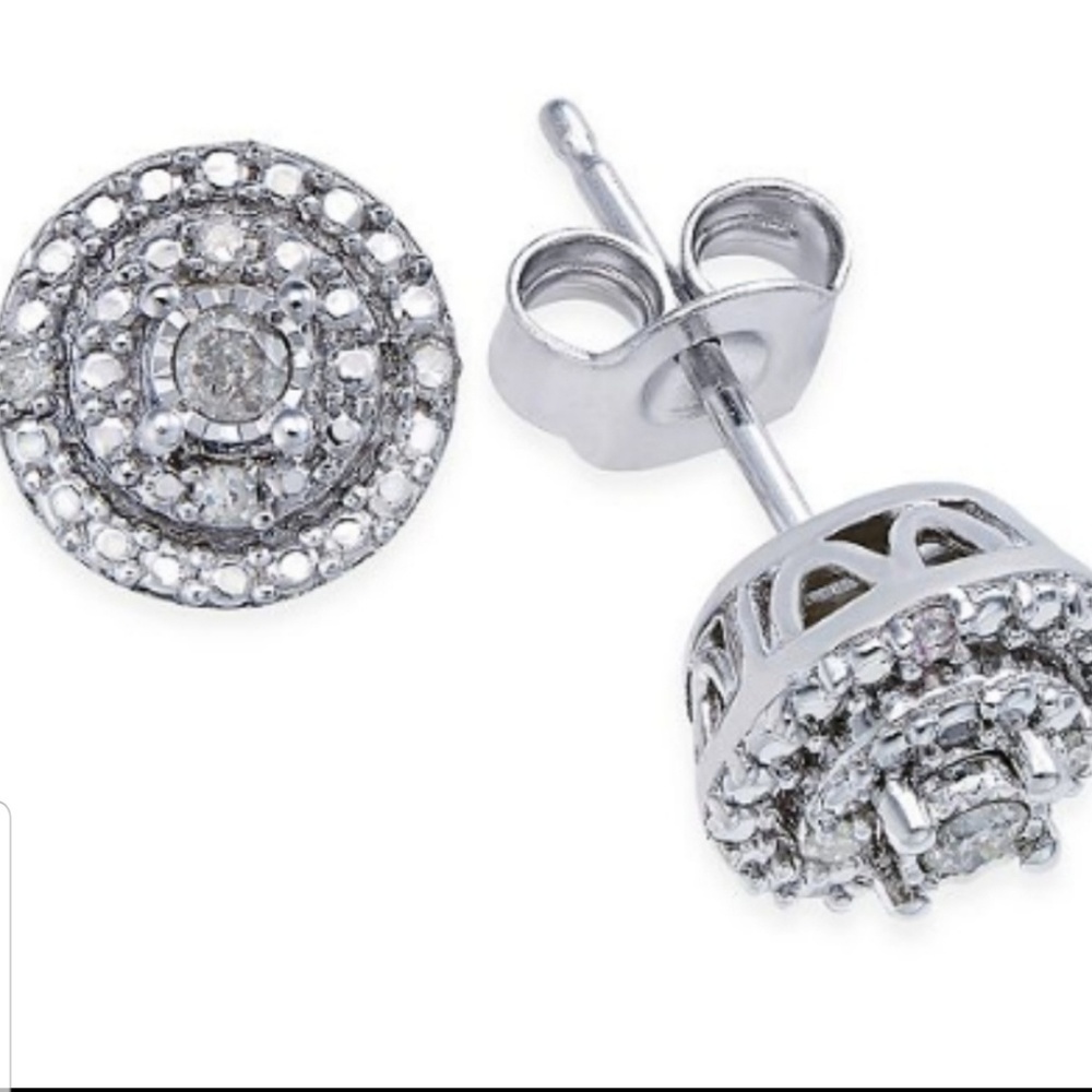STERLING SILVER 1/4CT DIAMOND STUDS